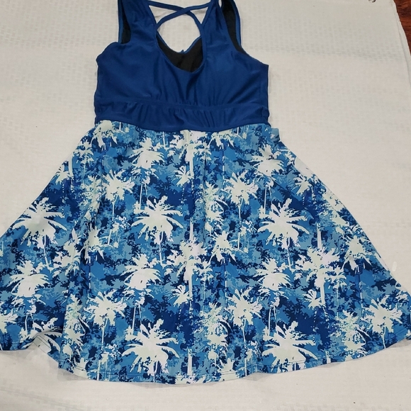Kate Kasin Tropical Blue Halter Swim Dress Size S - Picture 8 of 13